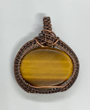 Tiger Eye Pendant wrapped in Copper