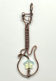 Copper Wire Wrapped Guitar Pendant with Opalite Star Bead.  Perfect for the Rock Star in your life!
