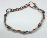 Steel and Copper Twisted Bracelet - adjustable