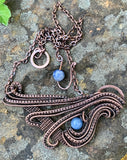 Woven Copper and Blue Quartz Necklace