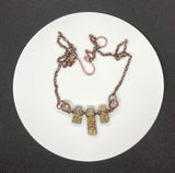 Picasso Jasper and Copper Necklace. 19 1/2" long. 