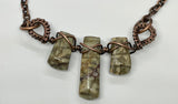 Picasso Jasper and Copper Necklace. 19 1/2" long. 