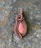 Soft Yellow to Pink hues in this exquisite Mookaite Pendant on wire wrapped copper.