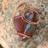 Sleek Fancy Jasper Pendant in Copper