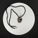 Tumbled Obsidian Necklace in Sterling Silver with 18" Satin Cord with .925 clasp. 