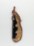 Unique Petrified Palm Wood Pendant wrapped in Copper