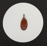 Red Jasper and wire wrapped Copper Pendant