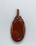 Red Jasper and wire wrapped Copper Pendant