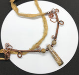 Picasso Jasper and Copper Necklace on Silk Ribbon Cord