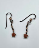 Hypoallergenic Earrings with Goldstone Stars  and Copper Beads with Niobium Ear Wires.