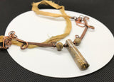 Picasso Jasper and Copper Necklace on Silk Ribbon Cord