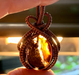 Polished Agate Pendant in Copper