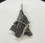 Black Kyanite Pendant in Argentium Silver