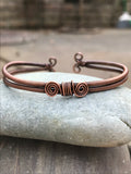 Coiled Copper Bangle Bracelet - Adjustable