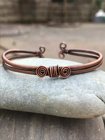 Vintage bracelet pure copper metal chainmail artisan handmade link 8