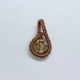 Tiny Leopard Skin Jasper in Copper Pendant