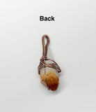 Raw Citrine Point Pendant wrapped in Copper