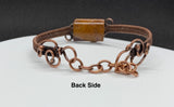 Woven Copper and Picasso Jasper Bracelet - adjustable