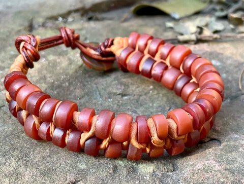 African Trade Beads Bracelet Women Men Stretch Handmade Bangle Charm Jewelry  | eBay
