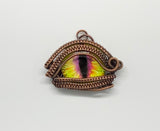 Photo Glass Eyeball Pendant wrapped in Copper
