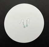Sterling Silver Earrings with Blue Quartz Hearts and Faceted Apatites.