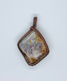 Tumbled Lace Agate Pendant in Copper