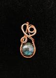 Striking Labradorite Pendant in Copper