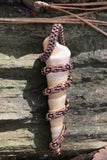 Spiral Seashell Pendant wrapped in Copper