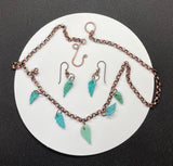 Turquoise and Copper Necklace and Earring Set
