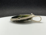 Serpentine with Pyrite Pendant in Sterling and Fine Silver