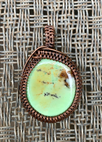 Lemon Chrysoprase Pendant in Copper