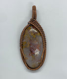 Plume Agate Pendant wrapped in Copper
