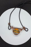 Bumble Bee Jasper, Copper, and Leather Necklace