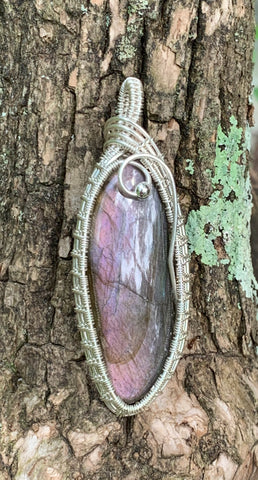 Purple Labradorite Pendant in Sterling Silver