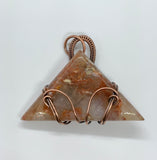 Triangle Agate Pendant in Copper