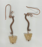 Aventurine Butterfly Copper Earrings