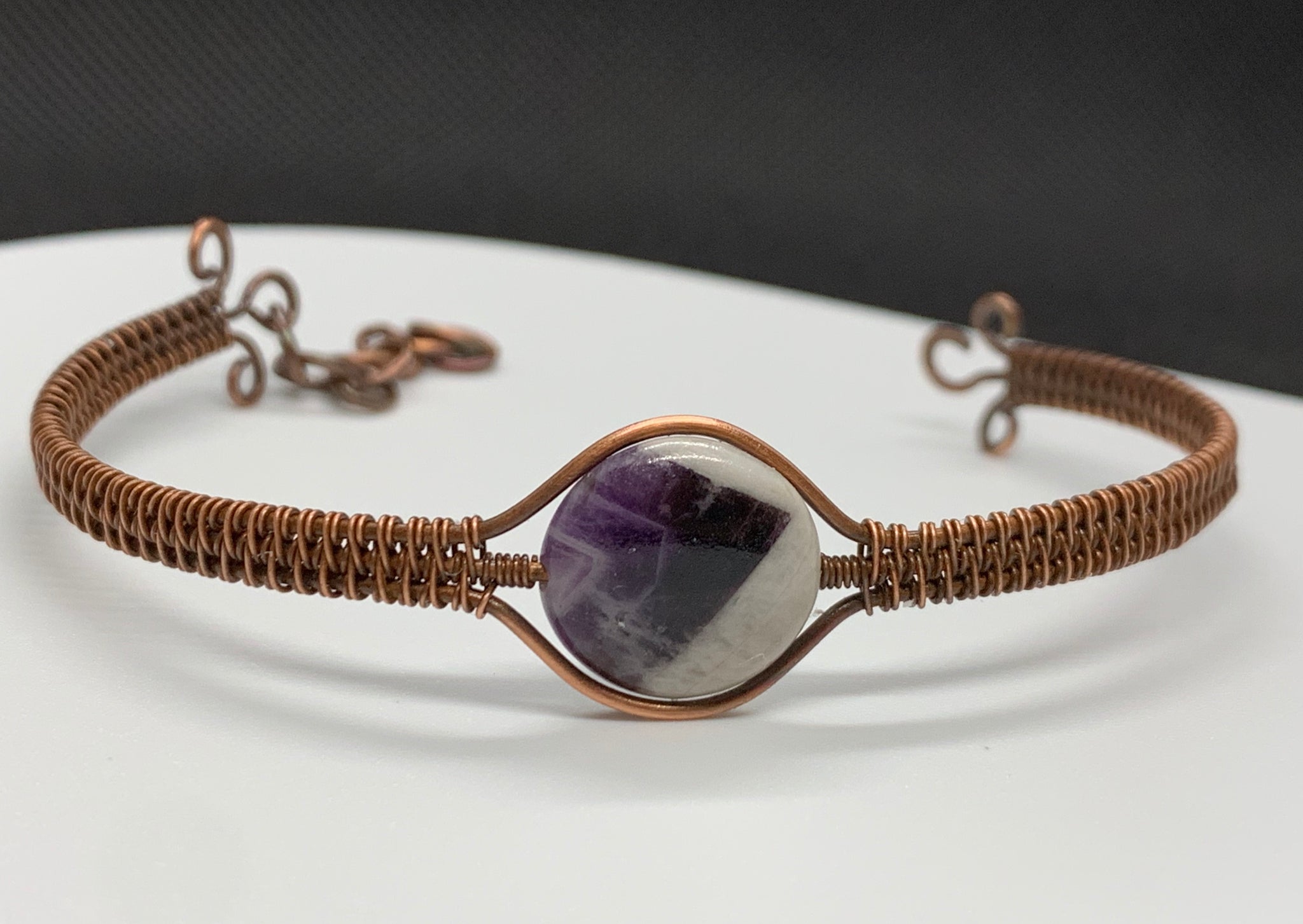 アメシスト ドッグ Dog Tooth Amethyst and Copper Bracelet - adjustable – Monkeylion