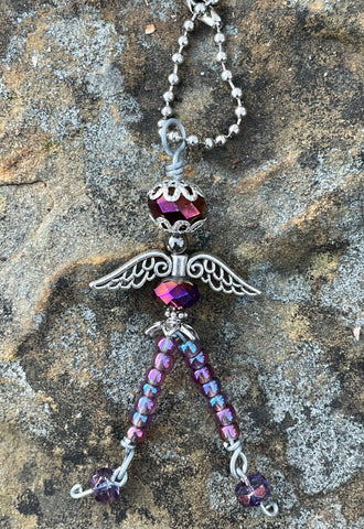 Purple Beaded Fairy Charm.