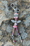 Pink Beaded Fairy Charm. 