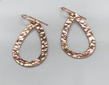 Sparkling Hammered Copper Teardrop Earrings