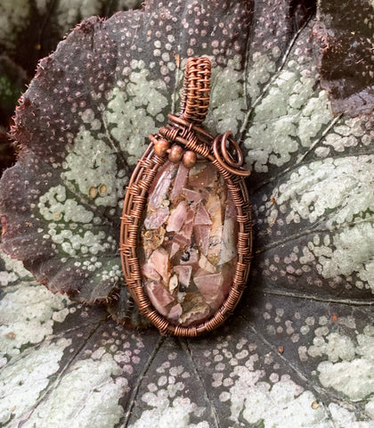Mohave Rhodochrosite wrapped in Copper