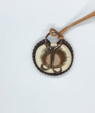 Imperial jasper wrapped in copper with an adjustable leather necklace