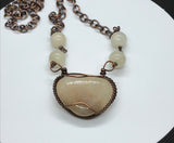 Tumbled San Jacinto River Rock and Sunstone necklace