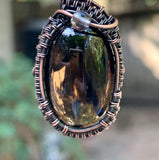 Smoky Quartz pendant in wire wrapped Copper