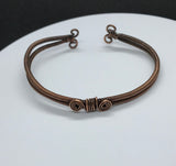 Coiled Copper Bangle Bracelet - Adjustable