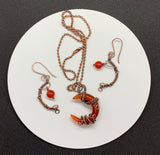 Unique Boho handmade necklace and earrings set