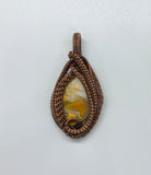 Eye-catching Bumble Bee Jasper Pendant wrapped in Copper