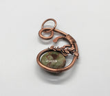 Rainforest Agate Pendant in Copper with leaf accents