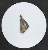Tumbled Polychrome Jasper Pendant wrapped in copper- back side