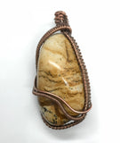Tumbled Picture Jasper Pendant wrapped in copper